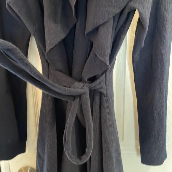 Guinevere x Anthro LS Cardigan SWEATER Wrap WITH BELT Navy Blue Size Small - Picture 4 of 11